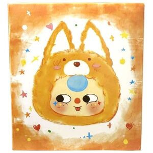Plush Animal Hooded Character Pillow - Orange Cute Bunny Design